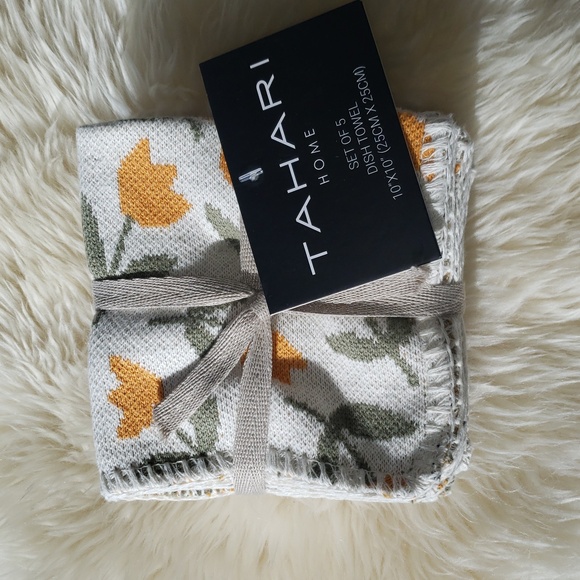 Tahari Other - Tahari Home Set of 5 Dish Towels 10" x 10" NWT